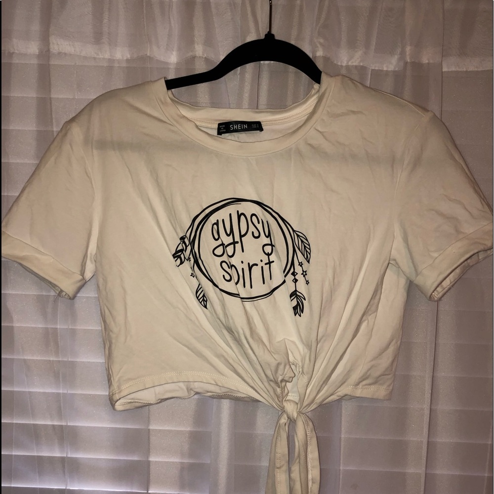 white tied crop top